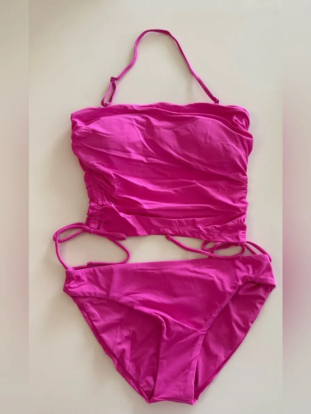 Roxy Women’s Hot Pink Halter Tankini Swim Set, Small, NWT